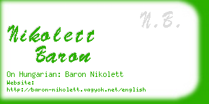 nikolett baron business card